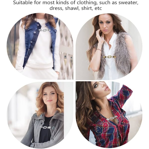 4 stk. Vintage Cardigan Vintage Cardigan Clips Dame Tøj Clips-XM2-