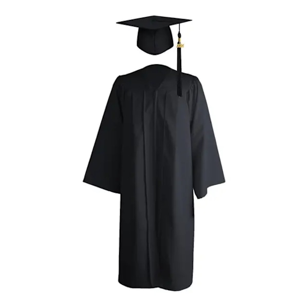 Slitstark akademisk klädsel för examen, torrrengöring, lös, 2024, herr, dam, studenter, svart