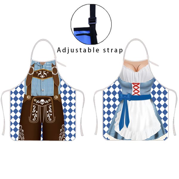 Oktoberfest Justerbart 3D-tryckt förkläde för fest och evenemang E 60*80cm