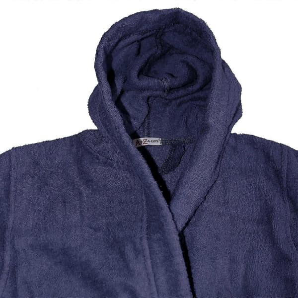 Badehåndkle med hette til barn, 100 % bomullsfrotté badekåpe for gutter og jenter Navy 7-8 Years