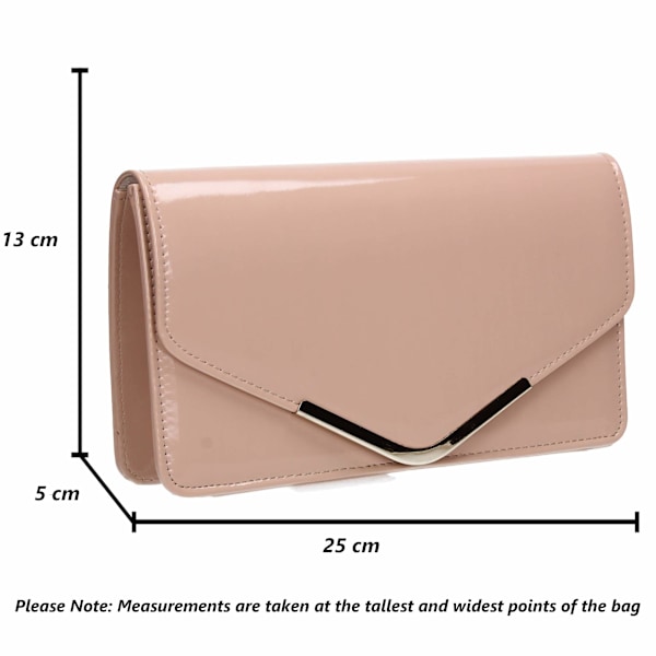 Patent Læder Kuvert Dame Prom Dame Clutch PU Ensfarvet