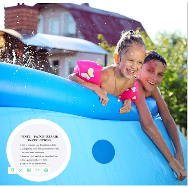 Självhäftande PVC Reparationslappar, Vinyl Pool Liner Lagningslapp Vinylgummi