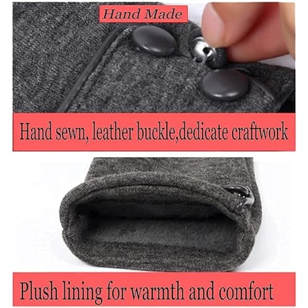 Dame Touch Screen Fleece Vindtette Hansker Vinter Varme