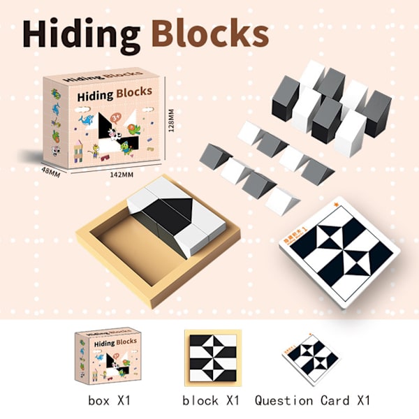 Träleksak med dolda block Flera spel DIY Montera sticksågar Leksaker för pojkar Flickor One Set