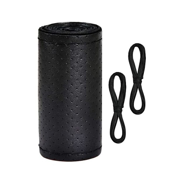 Ohjauspyörän suojus keinonahkaa - Musta Black Svart