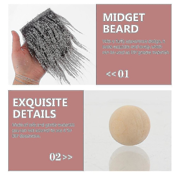 Tomteskägg av konstgjord päls, tomteskägg av material, tomteskägg av konstgjord päls