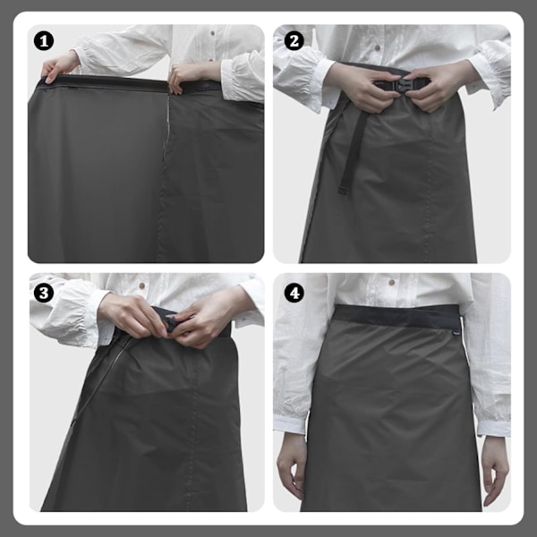 Vanntett skjørt for regn, lett kilt, ultralett, tynt sykkelskjørt for camping og fotturer - Svart-KK1- Black