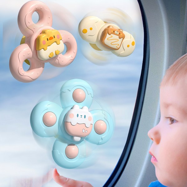 3 stk. Spinner Legetøj Sommerfugl Tegneserie Spindende Suge Legetøj Sugekop Snurretop Legetøj Spinner Legetøj Baby Badelegetøj