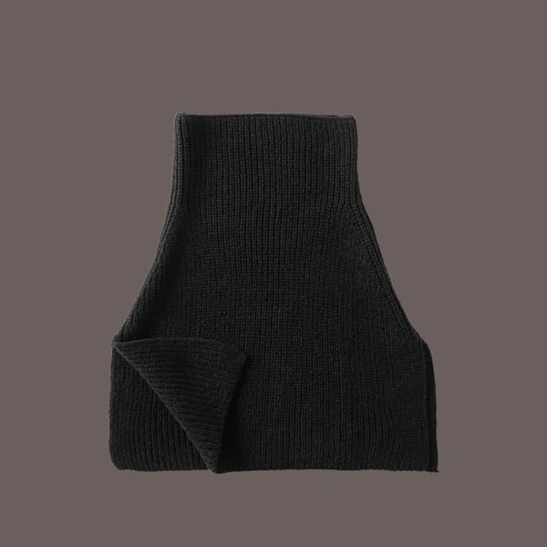 Neulottu huivi poolokaulus MUSTA 2 2 musta-KK1- black 2-2