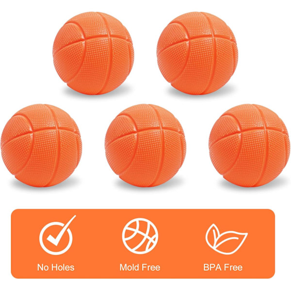 Badelegetøj til børn, badeværelsesbasketbolde (1 kurv, 5 bolde), badelegetøj