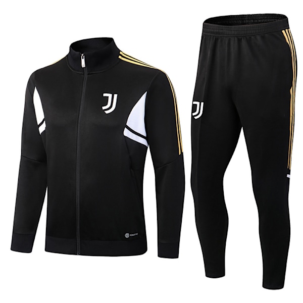 23-24 Ny Juventus Lång Dragkedjejacka Träningskläder Jacka Set svart black M
