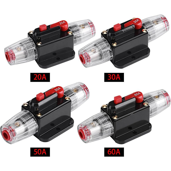 Bil Audio Inline Sikringsholder med Tilbakestillingsbryter Inverter (30A)