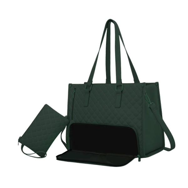 Frokosttaske til Kvinder Madkasse Computertaske Skuldertaske Håndtaske til Hverdagsbrug på Kontoret-XM1- Green