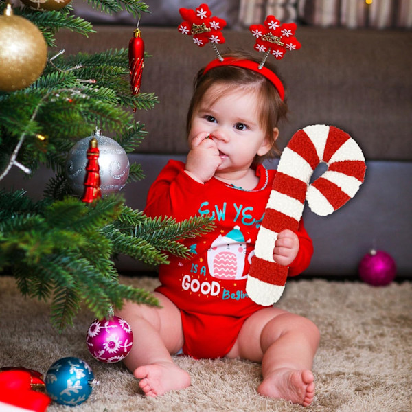 Jultomte Pepparkaks Kudde Jul Kasta Kuddar Jul Lollipop Mönster Dekorativa Plyschformade Kuddar för Soffa