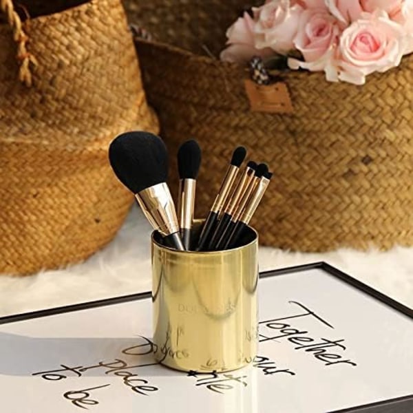Guld Blyantholder Rund Makeup Børste Opbevaringsboks