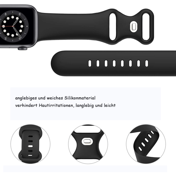 5-delt Apple Watch-armbånd 38-45 mm Dame Herre