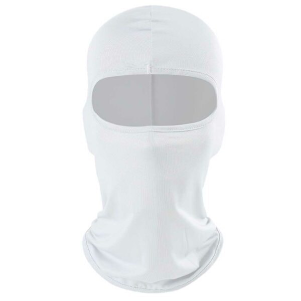 Tynd Hvid Balaclava Skimaske Røverhue 1 Hul hvid white