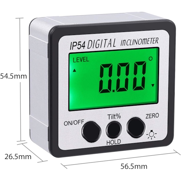Digital Inklinometer 4*90° Magnetisk Vinkelmätare Vattentät IP54