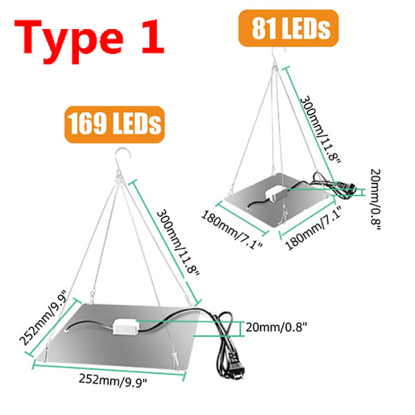 3000W LED plantevækstlys fuldspektrum LED justerbar 169-LED