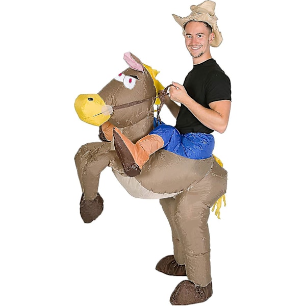 Hgbd Oppblåsbar Ride Me Hest Cowboy Kostyme Fancy Dress For Voksne