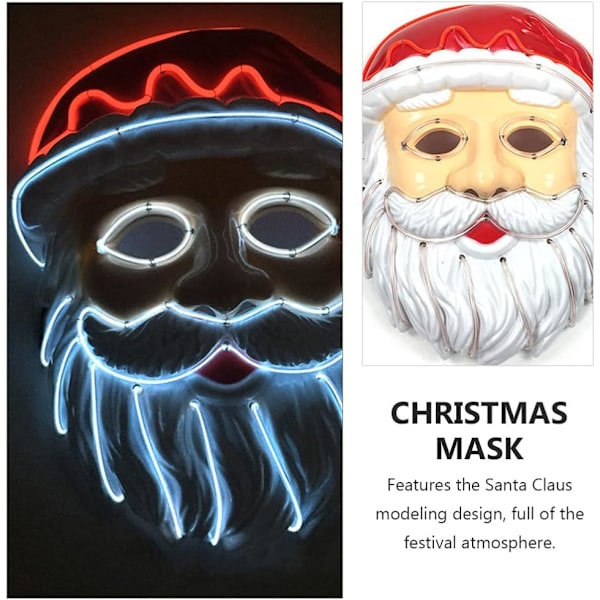 LED Tomtemask Självlysande Julmask Festmask Självlysande Dekoration-XM2-