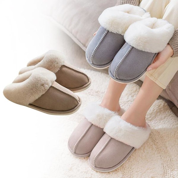 Tøfler i Fåreskinnimitasjon - Varme og Myke 40-41 40-41 beige