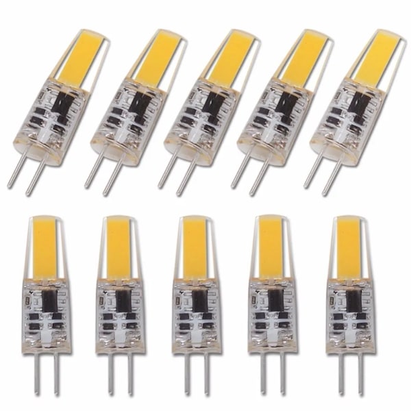 Nya 10 st Dimbar Mini G4 LED COB Lampa 6W Glödlampa AC DC 12V 220V Ljus Ersätter 30W 40W Halogen för Ljuskrona Spotlight AC220V AC220V 2885