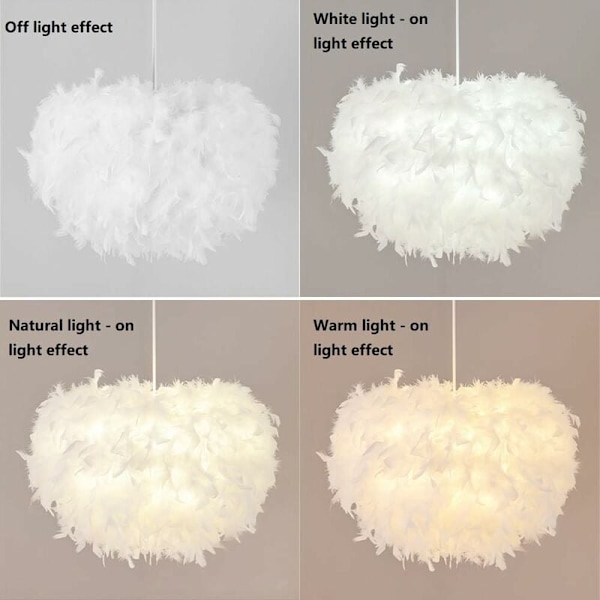 Moderne hengende lampe hvit fjær taklampe skjerm for kjøkken øy bar kafé