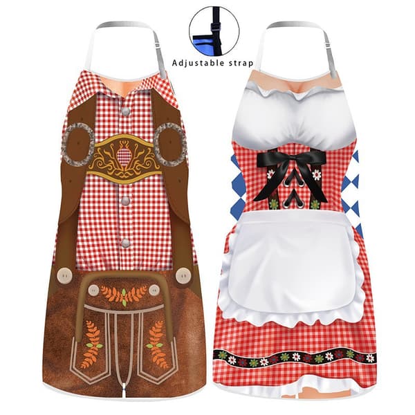 Oktoberfest Justerbart 3D-tryckt förkläde för fest och evenemang E 60*80cm