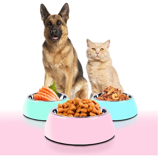 Rostfritt Stål Djurskålar Hund Katt Djurskål Universal Pet Pet-XM2-