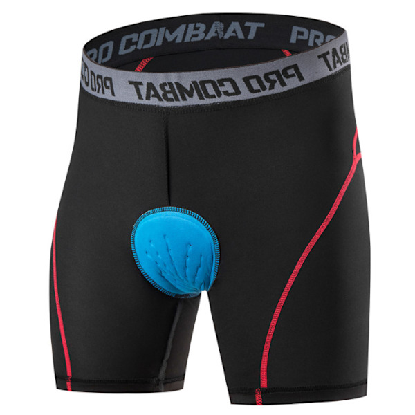 Herrcykelbyxor 3D-vadderade MTB Cykelbyxor Andningsbara Svart-Röd Black-Red L