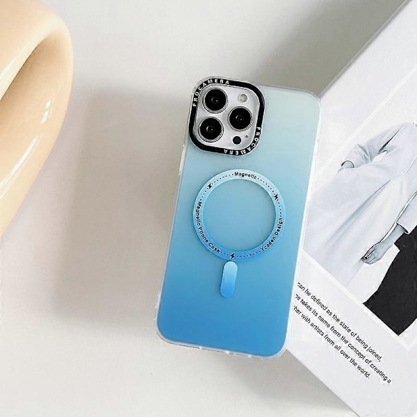 Egnet til iPhone16 mat mobiltelefonetui gradient Apple 15 magnetisk opladning 14proMax faldbeskyttelse beskyttende cover grøn