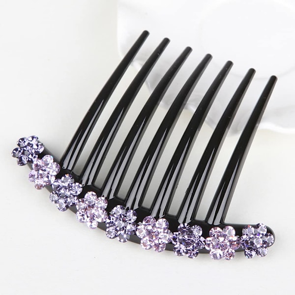 Pakke med 2 Hårkamme Rhinestone Tænder Hårkam Hårtilbehør Mode Alsidig Syv Tænder Kam Skål Hårindsats Tilbehør til Piger Kvinder