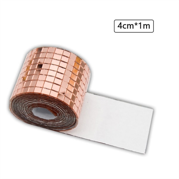 Diskokule DIY Glass Speilklistremerker Veggklistremerker Selvklebende Rose Gull-WELLNGS Rose Gull