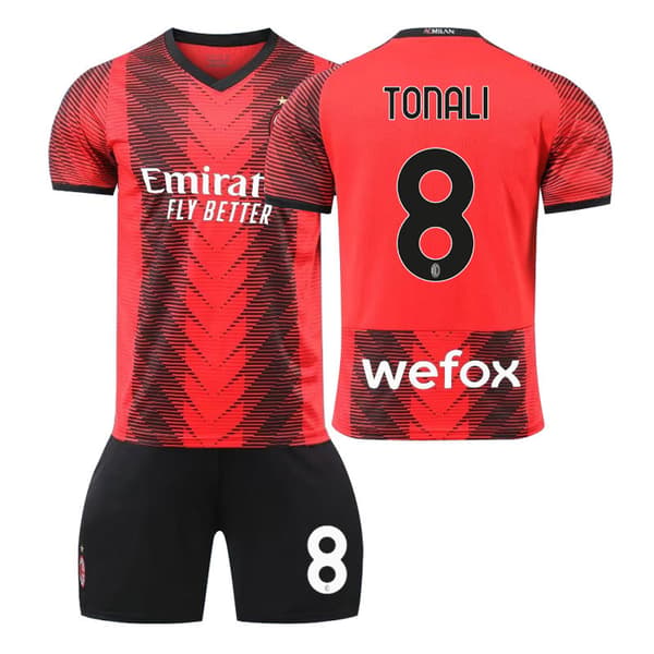 23/24 AC Milan Hjemmefodboldtrøje Sæt Nr. 8 TONALI-FM- No.8 TONALI 2XL