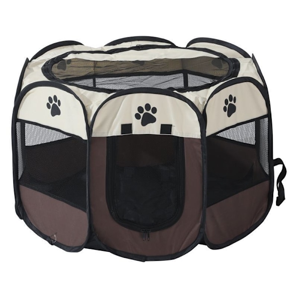 Bærbart sammenklappeligt kæledyrstelt Hundehusbur brun brun brun XL:114*114*58cm