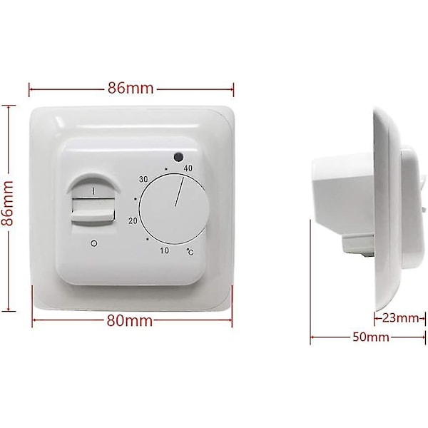 Manuella gulvvarmetermostater 220v 16a, elektrisk gulvvarmekontrol Mekanisk rumstermostat med gulvføler Probe1st