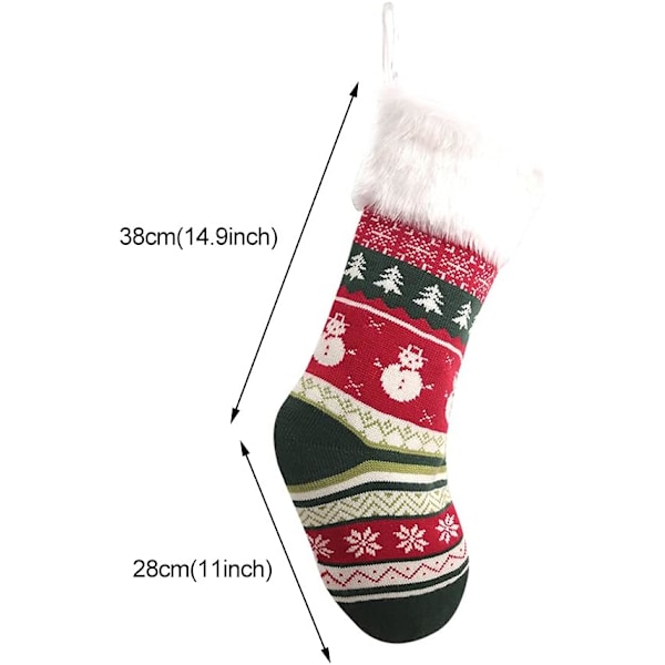 Julstrumpa, 38 cm Stor Julstrumpa Dekoration
