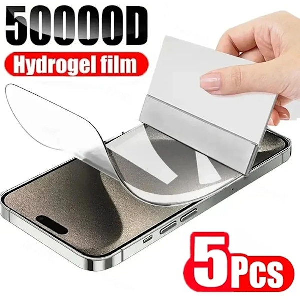 5 kpl hydrogeelikalvoa iPhone 15 14 11 12 13 Pro Max 7 8 14 Plus näytönsuojaksi iPhone 13 12 Mini X XR XS MAX iPhone 12 ProMax