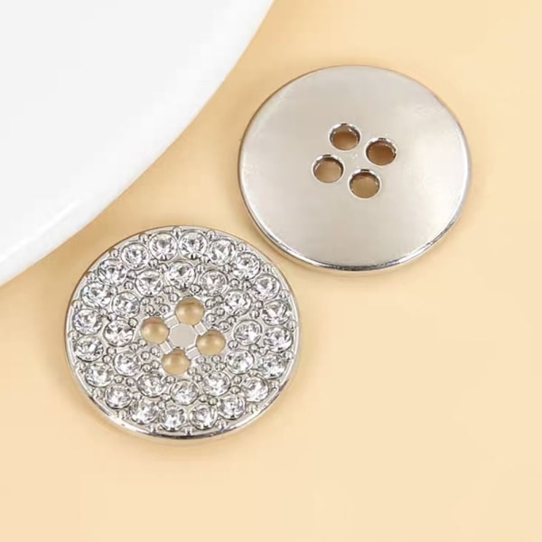 Metall Strass Knappar Skjortknappar SILVER 18MM10ST 10ST silver silver 18MM10pcs-10pcs