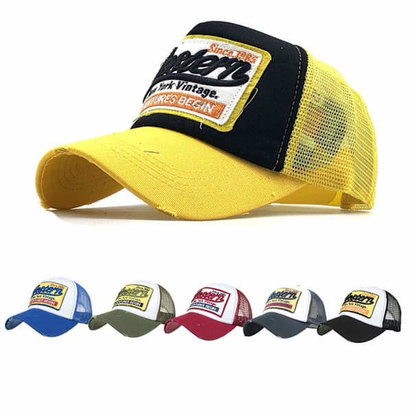 Keps Sommar Halv Mesh Hattar för Män Kvinnor Broderad Basebollkeps Casual Hattar Hip Hop Truckerkepsar Tvättad Keps
