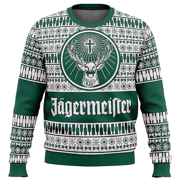 Jagermeister Stygg Julgenser Genser Menn 3D Genser Topper 1 1