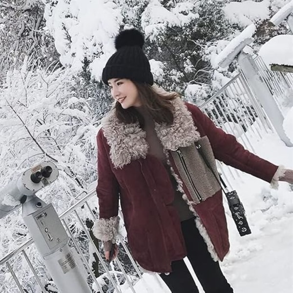 Dame Pige Vinter Beanie Hue, Varm Strikket Hue Fleeceforet Skull-XM2-