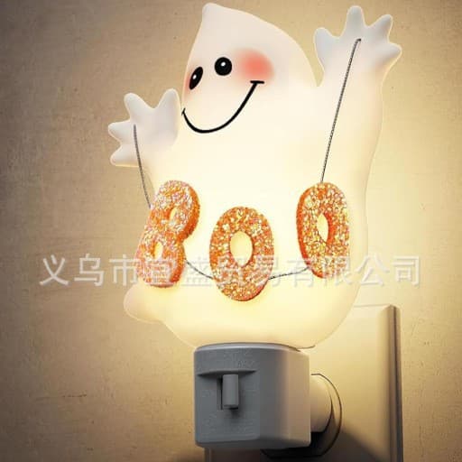 Halloween Spøgelsesnatlysæt, uhyggelige plug-in spøgelseslamper, lysende hjemme- og havepynt til Halloweenfester og hjemsøgte huse**Stik E Socket E