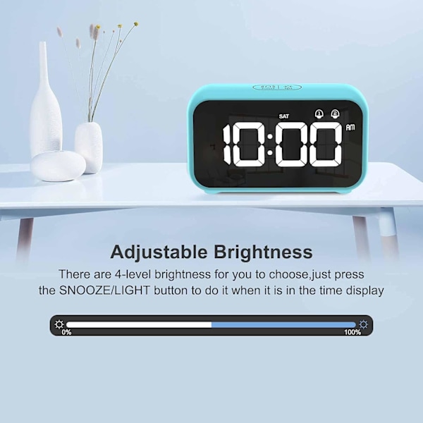 Digital Klocka med Tupplurstimer, Snooze, Batteridriven och USB-XM2-