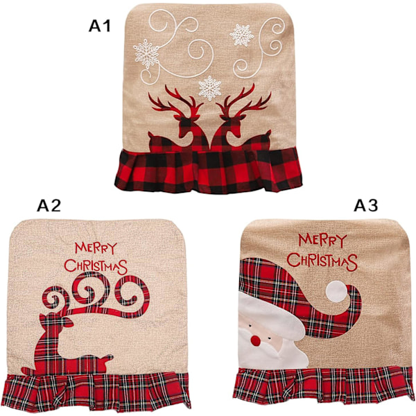 Set med 2 stolsöverdrag för matstolar med \"Merry Christmas\" text