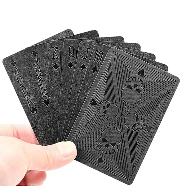 Musta Metallinhohtoinen Pelikortti Dödskallar Poker Kortlek Heavy Metall Musta black