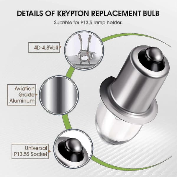 6V/4D-4.8V 0.75A Bajonetti Krypton Vaihtolamppu Taskulamppu (3 kpl) - Perfet-FM- 3