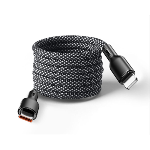 MagnoLoop – Smart Magnetisk Opladningskabel Sort Black USB-C - Lightning