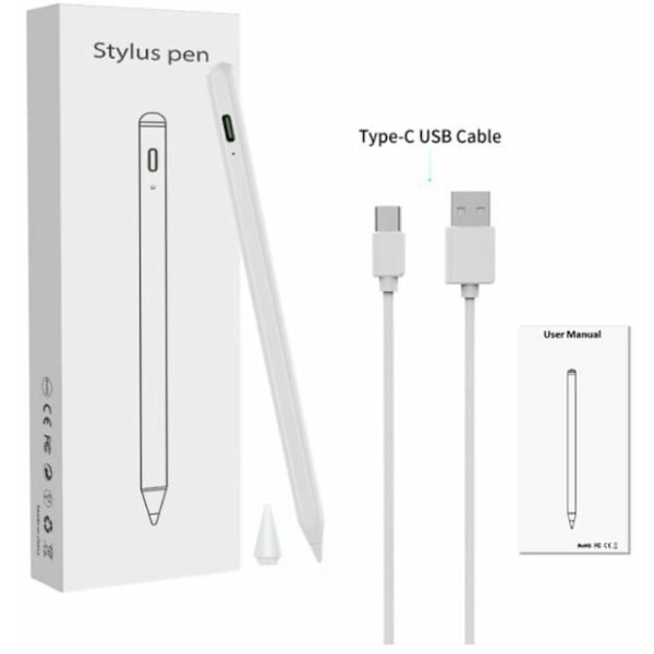 Touch Pen Ipad Stylus Penna med Aktiv Kapacitiv Lutningsavkänningsfunktion Lämplig för Apple Tablet iPad Vit